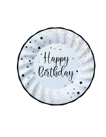 8 piatti Ø20cm Happy Birthday Big Party 74545