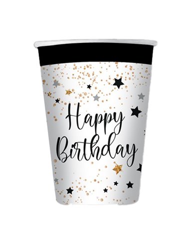 8 bicchieri in carta cc.200 Happy Birthday Big Party 74546