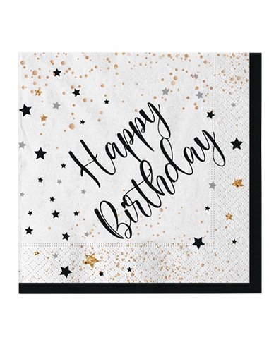 20 tovaglioli in carta 33x33cm Happy Birthday Big Party 74547