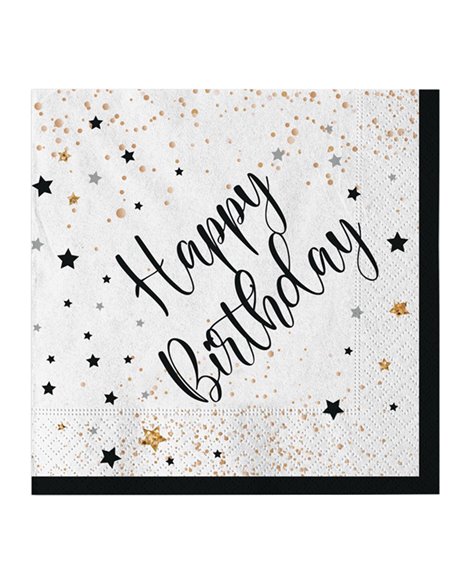 20 tovaglioli in carta 33x33cm Happy Birthday Big Party 74547