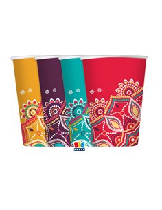 8 bicchieri in carta cc.200 Mandala Big Party 75760