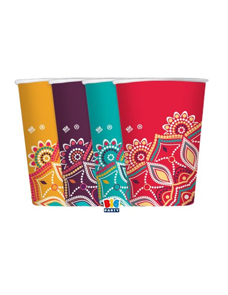 8 bicchieri in carta cc.200 Mandala Big Party 75760