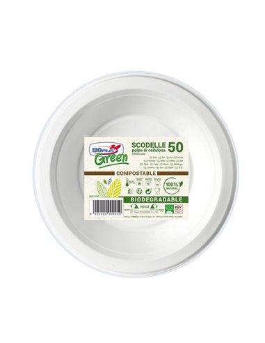 50 Scodelle in polpa 450ml biodegradabili Dopla Green art. 07762 07762 DOPLA PIATTI MONOUSO