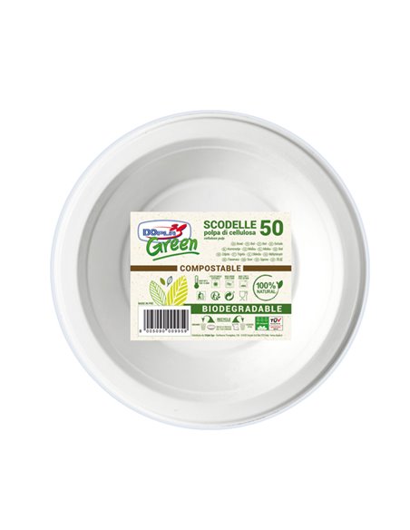 50 Scodelle in polpa 450ml biodegradabili Dopla Green art. 07762 07762 DOPLA PIATTI MONOUSO