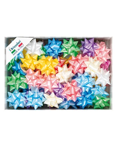 70 stelle nastro liscio 6800 19mmxØ9cm colori assortiti primavera Brizzolari 00066799