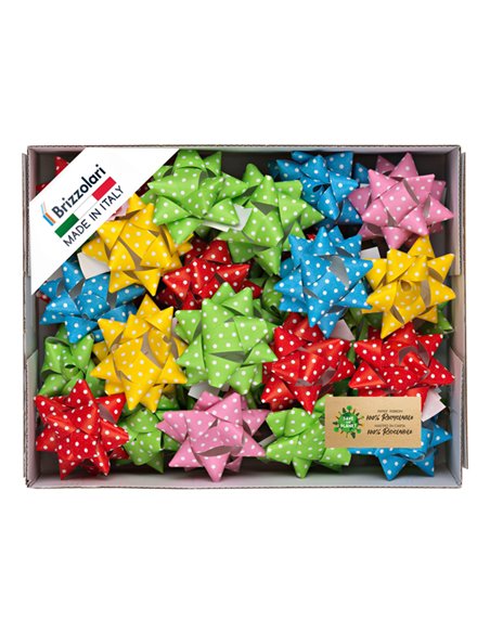 50 stelle nastro ecocarta 15mmxØ6,5cm fantasie assortite Brizzolari 02467098 BRIZZOLARI NASTRI-FIOCCHI-STELLE