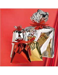 25 buste regalo ppl metal lucido 50x75cm rosso senza patella adesiva U-814ARRY9PRO
