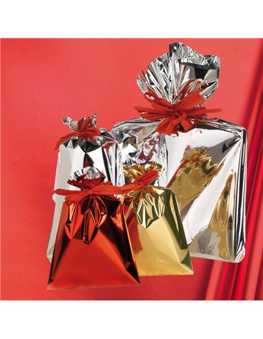 25 buste regalo ppl metal lucido 50x75cm rosso senza patella adesiva U-814ARRY9PRO