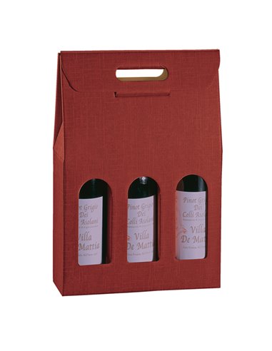 Scatola 3 bottiglie 270x90x385mm Seta bordeaux Scotton 36109C SCOTTON CESTI REGALO E BOMBONIERE