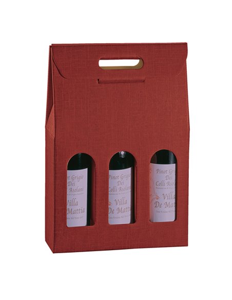Scatola 3 bottiglie 270x90x385mm Seta bordeaux Scotton 36109C SCOTTON CESTI REGALO E BOMBONIERE