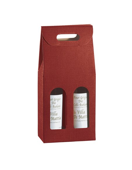 Scatola 2 bottiglie 180x90x385mm Seta bordeaux Scotton 36108C SCOTTON CESTI REGALO E BOMBONIERE