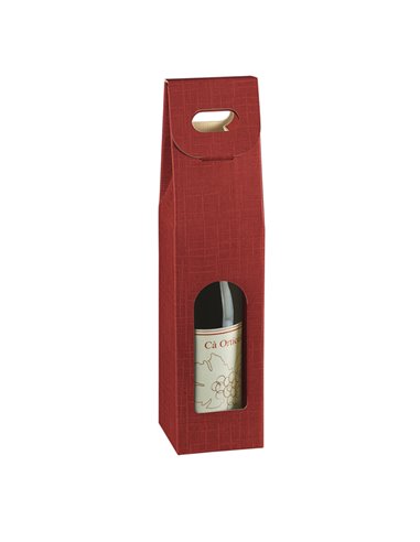 Scatola 1 bottiglia 90x90x385mm Seta bordeaux Scotton 35348C