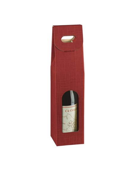 Scatola 1 bottiglia 90x90x385mm Seta bordeaux Scotton 35348C