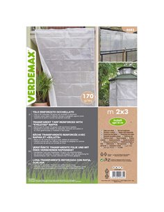 Telo PE rinforzato con rafia occhiellato 2x3m bianco Verdemax 4685 2