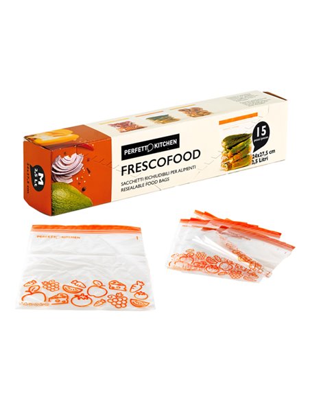 Conf. 15 buste per alimenti Medium 24xh.27,5cm FrescoFood Perfetto 29162