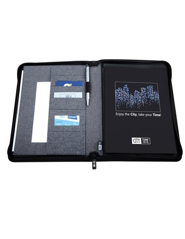 Portablocco Flap tessuto tecnico f.to A4 grigio City Time 61918 City Time BORSE-CARTELLE-VALIGIE