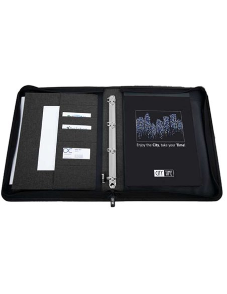 Portablocco Flap tessuto tecnico c/manici Flap f.to A4 nero City Time 61920 City Time BORSE-CARTELLE-VALIGIE