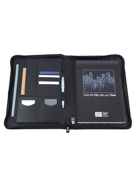 Portablocco Dual tessuto tecnico f.to A4 blu City Time 61501 City Time BORSE-CARTELLE-VALIGIE