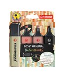Astuccio 4 evidenziatori Stabilo Boss NatureColors (oliva/cacao/siena/nero) 70/4-2-3