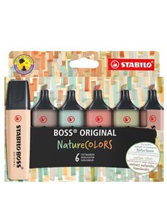 Astuccio 6 evidenziatori Stabilo Boss NatureColors 70/6-2-2
