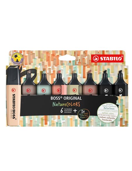 Astuccio 8 evidenziatori Stabilo Boss NatureColors 70/8-2-1