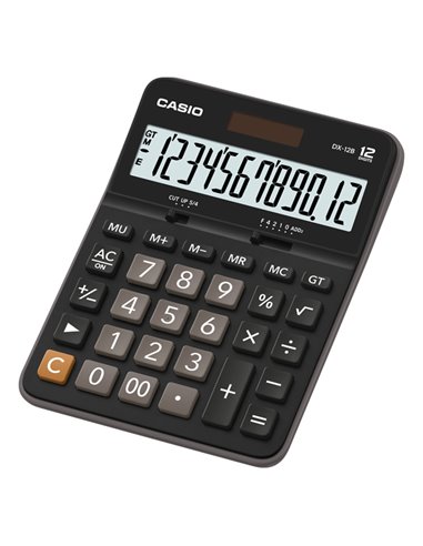 Calcolatrice da tavolo DX-12B nero display extra large 12 cifre CASIO DX-12B-W-EC CASIO DA TAVOLO
