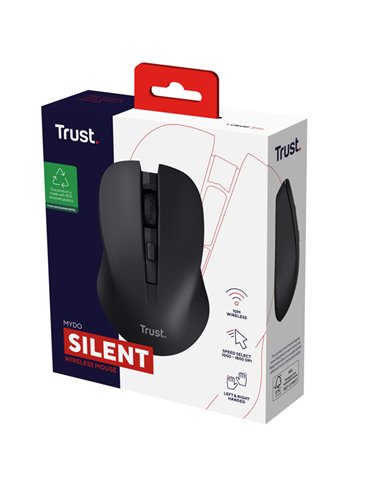 Mouse Ottico Silenzioso Wireless Mydo Nero-Trust 25084 TRUST TASTIERE E MOUSE