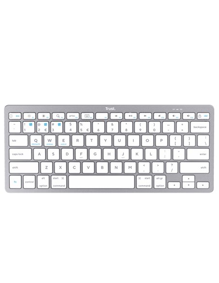 Tastiera Wireless Bluetooth Argento-Trust 24652 TRUST TASTIERE E MOUSE