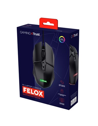 Mouse Gaming illuminato Nero GXT 109 FRLOX-Trust 25036