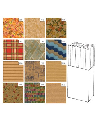 Rotolo carta regalo Kraft 70X200cm Rex Sadoch N33J1GEN REX SADOCH CARTA REGALO