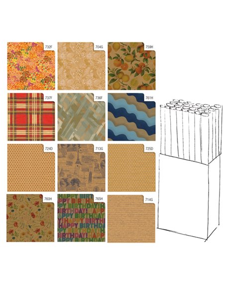 Rotolo carta regalo Kraft 70X200cm Rex Sadoch N33J1GEN REX SADOCH CARTA REGALO