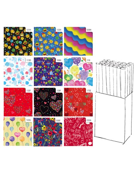 Rotolo carta regalo Fantasia 70X200cm Rex Sadoch R33J1GEL REX SADOCH CARTA REGALO