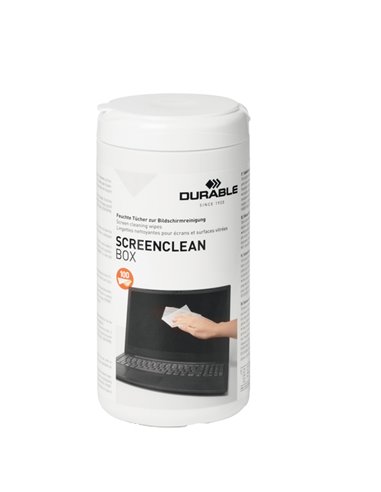 Salviettine per pulizia schermi SCREENCLEAN box 100pz- Durable 5736-02 DURABLE SALVIETTE-KIT PER PULIZIA E ARIA