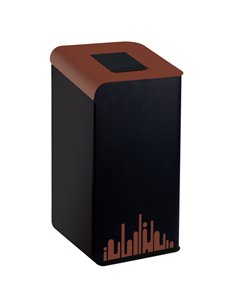 Gettacarte Rubik Evo Marrone 80Lt con sportello per la raccolta differenziata 789299 Medial CESTINI E POSACENERE