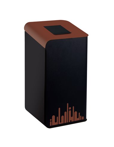 Gettacarte Rubik Evo Marrone 80Lt con sportello per la raccolta differenziata 789299 Medial CESTINI E POSACENERE