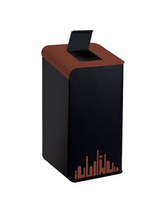 Gettacarte Rubik Evo Marrone 80Lt con sportello per la raccolta differenziata 789299 Medial CESTINI E POSACENERE 2