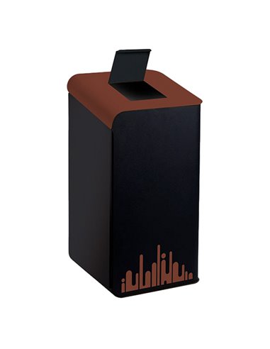 Gettacarte Rubik Evo Marrone 80Lt con sportello per la raccolta differenziata 789299 Medial CESTINI E POSACENERE