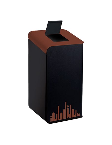 Gettacarte Rubik Evo Marrone 80Lt con sportello per la raccolta differenziata 789299 Medial CESTINI E POSACENERE