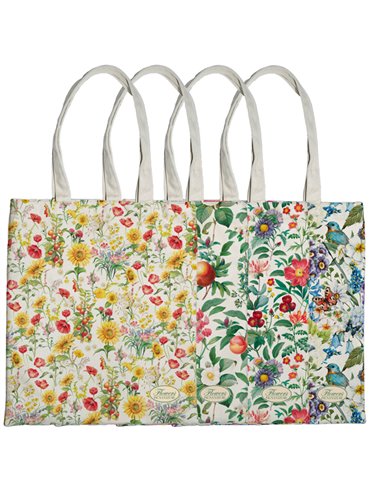 Shopper Nature Flowers in eco cotone 42x38,5cm fantasie assortite Pigna 0233105