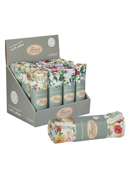 Shopper Nature Flowers in eco cotone 42x38,5cm fantasie assortite Pigna 0233105