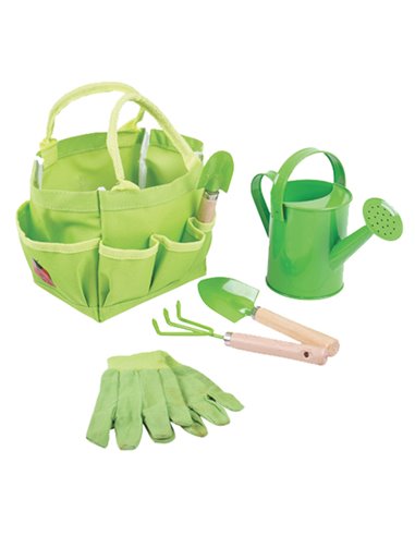Borsa con 5 attrezzi da giardinaggio bambino Cwr BJ279