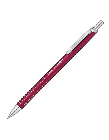 Roller EnerGel Metal Slim punta 0.7mm fusto rosso Pentel BL447B-A