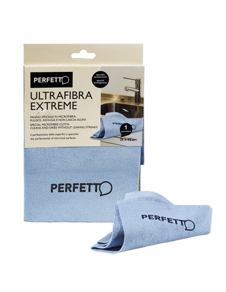Panno multiuso Extreme in microfibra acciaio/vetri 32x36cm blu Perfetto 0264E PERFETTO PANNI e SPUGNE