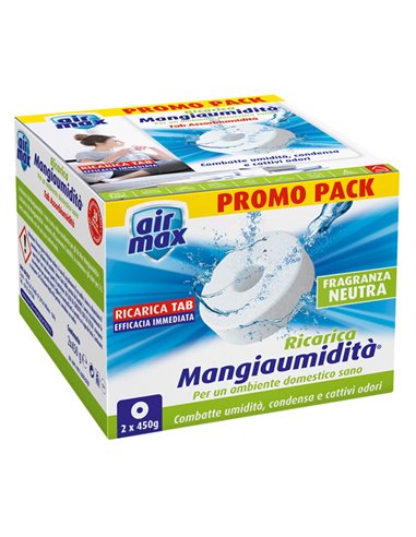 Ricarica Tab MANGIAUMIDITA' Neutra 2x450gr D0090 AIR MAX ASSORBIUMIDITA'-PROFUMATORI-CANDELE