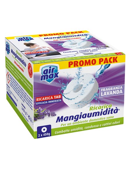 Ricarica Tab MANGIAUMIDITA' Lavanda 2x450gr D0091 AIR MAX ASSORBIUMIDITA'-PROFUMATORI-CANDELE