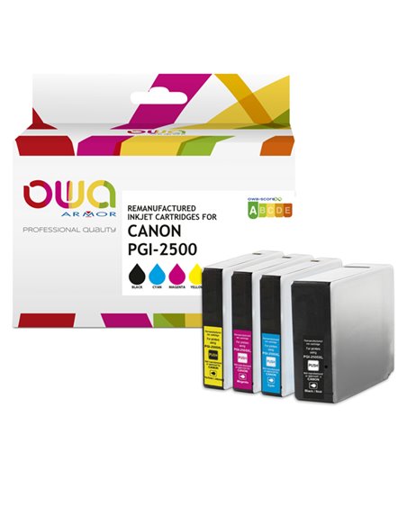Armor 4 Cartucce per Canon BK/C/M/Y-PGI-2500 XL_600 PAG K10405OW ARMOR INK-JET
