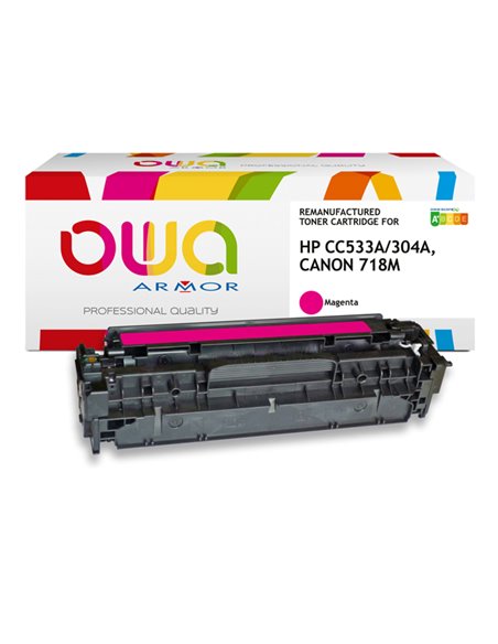 TONER MAGENTA ARMOR PER HP COLOR LASERJET CP2020 CP2025 CM2320 CM2720 K15134OW ARMOR TONER RICOSTRUITI