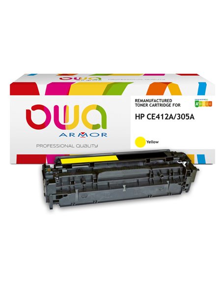 Toner Giallo Armor per HP Clj Pro300 M351, M375, Pro400 M451, M475 K15582OW ARMOR TONER RICOSTRUITI