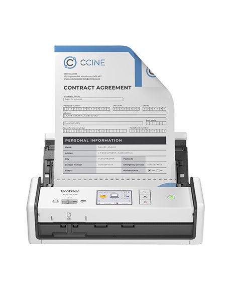 Brother Scanner desktop compatto con duplex (DUAL CIS) e wireless. ADS1800WUN1 BROTHER SCANNER