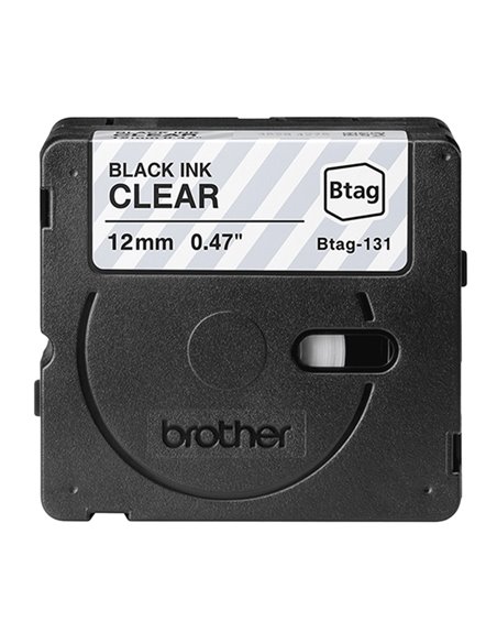 Brother Nastro BTAG131 da 12MM nero su trasparente - lunghezza 4 mt BTAG131